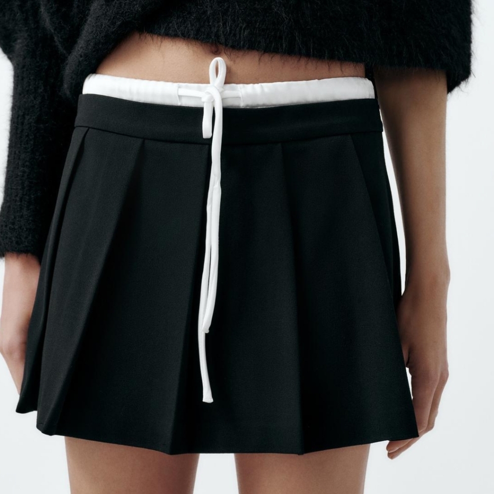NWT ZARA WAISTBAND DETAIL SKORT size xs - Picture 3 of 8